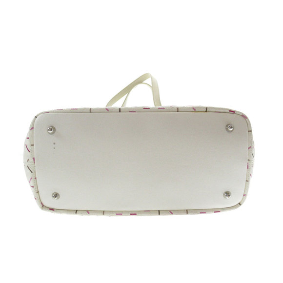 Christian Dior Logo Charm Tote Bag Coated Canvas White - Picture 3 of 8